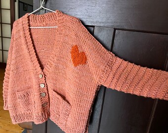 Coral Heart Cardigan