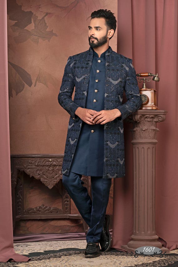 Matrimonio Indiano Abito Tradizionale Indiano Uomo Sherwani Per Lo