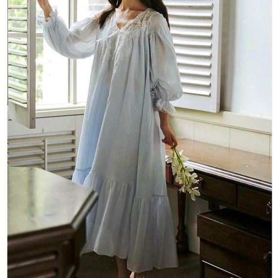 Cotton White Victorian Nightgown Vintage Nightgown Beautiful Lace Soft Nightwear Victorian Loungewear French Nightgown Gift for Her Etsy UK