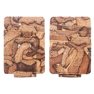 Cartera vegana con clip para billetes y corcho ecológico para tarjetas de crédito