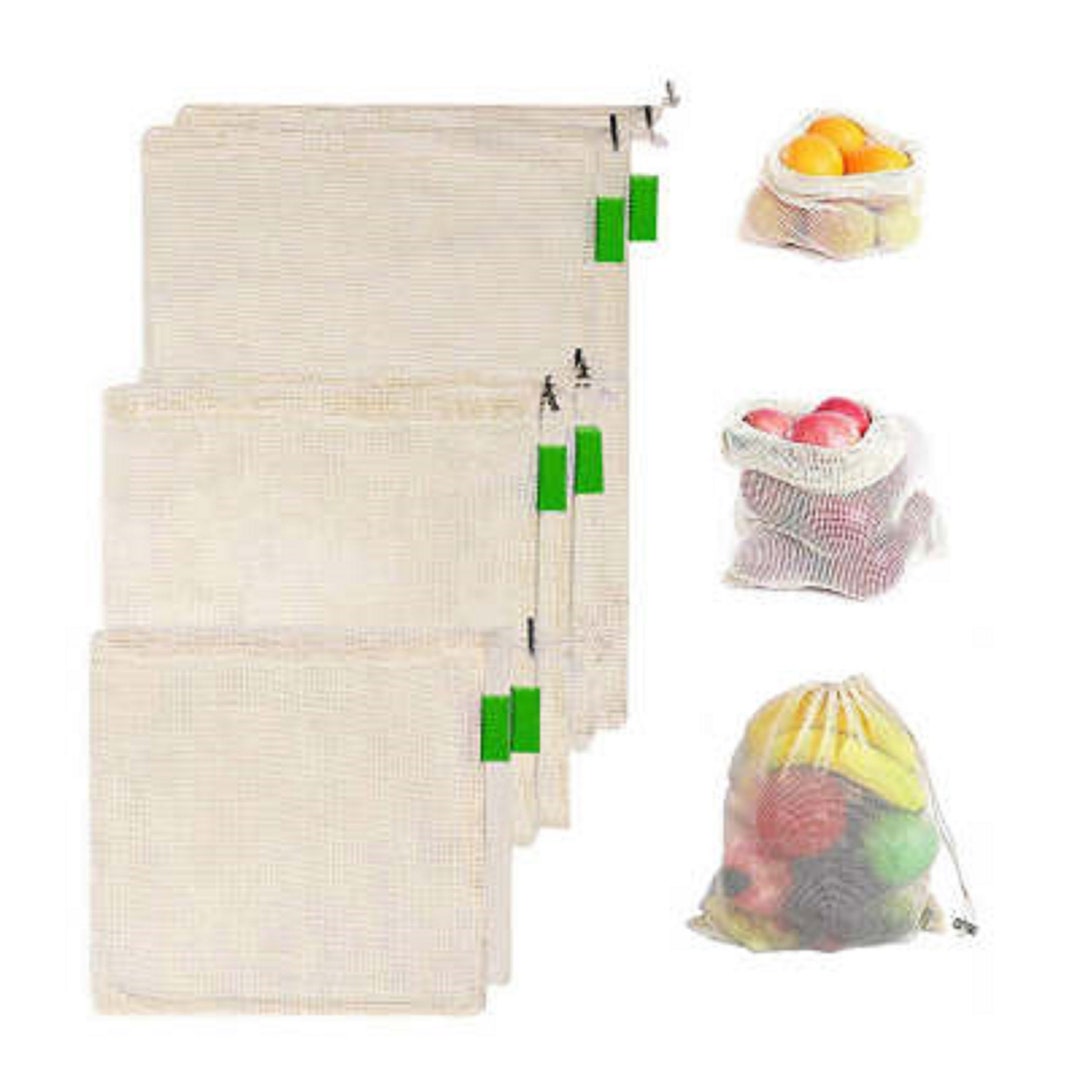 Eco Friendly Mesh Grocery Bags, Reusable Produce Bags, Washable