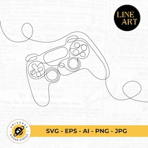 videojuego consola svg, gamer line art, dibujo línea continua, minimalista, archivo eps png jpg ai, clipart gaming, icono control videojuego
