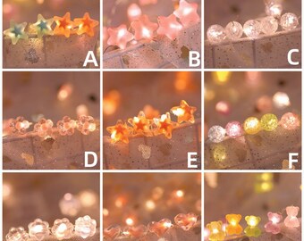 Colorful Star Crystal LED String Lights, Fairy Lights, Christmas, and Summer Decoration, Gifts, Flower Decoration Lights  - 2M 20 Lights