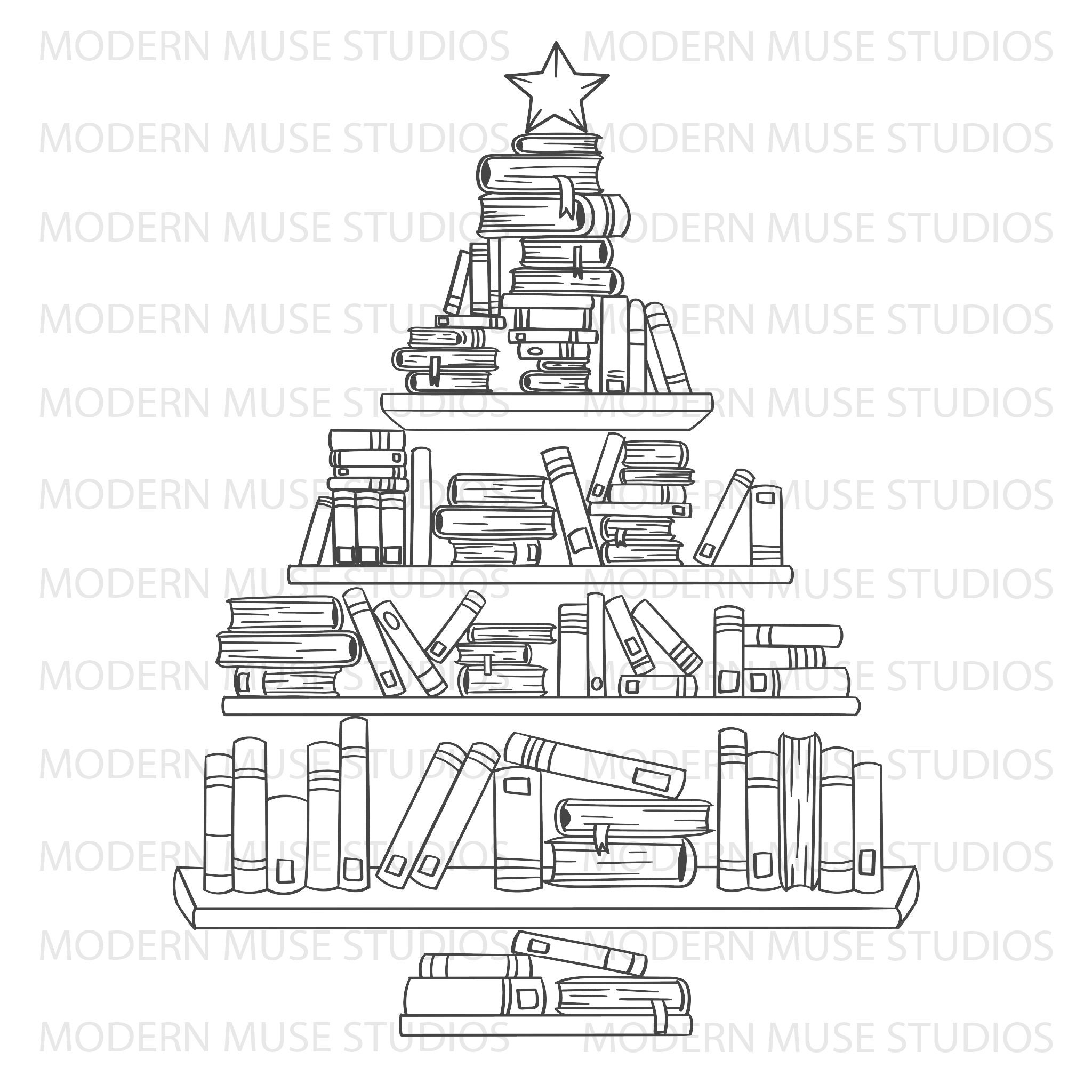 Christmas Book Tree Svg, Christmas Gift, Book Lovers Svg, Bookworm ...