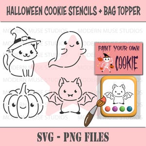 Pyo HALLOWEEN Cookie Stencil Bundle, Pyo Halloween Cookies, Halloween Activities for Kids, Halloween Cookie Bag Topper, Cookie Bag Tag