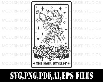 The Hair Stylist Tarot Card Svg ,Hair Dresser Sweatshirt, Gift For Hairdresser, Beautican Sweatshirt,Hair Dresser Svg, Hair stylist Png