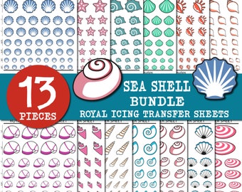 Seashell Royal Icing Transfer Sheet - Etsy