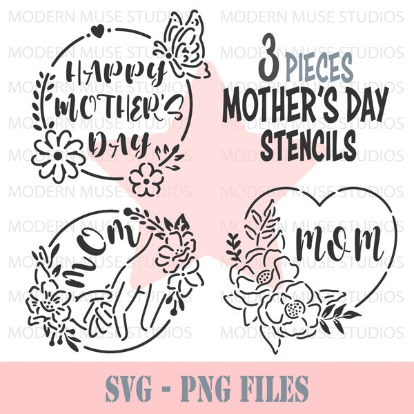Mothers Day Pyo Stencil Bundle,Mothers Day Cookies, Pyo Cookie Stencil Svg, Mothers Day Cookie, Floral Cookies, Mothers Day Stencils