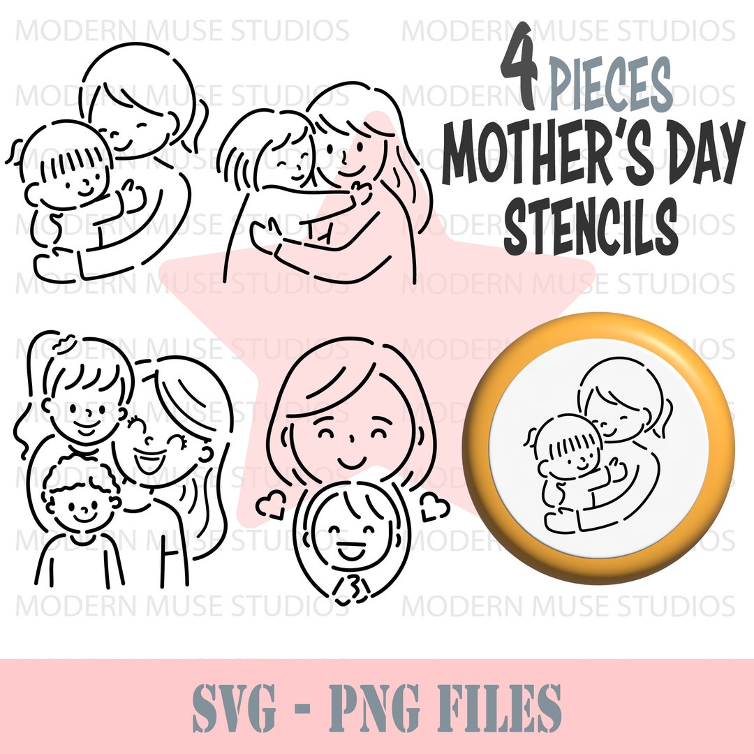 Mothers Day Pyo Stencil Bundle,mothers Day Cookies, Pyo Cookie Stencil ...