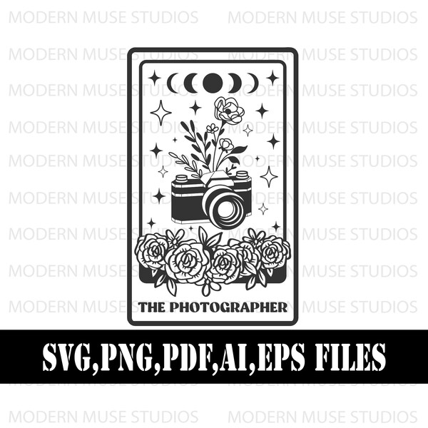 写真家のタロットカード SVG、写真家 PNG、写真家のシャツ、写真家 SVG、Cricut 用 SVG ファイル