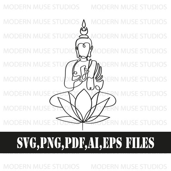 Bouddha une ligne art minimal, Bouddha Svg Png, Lotus Svg, Minimal Tattoo Design, Tattoo Svg, Buddha Wall Art, Line art Tattoo, Meditation