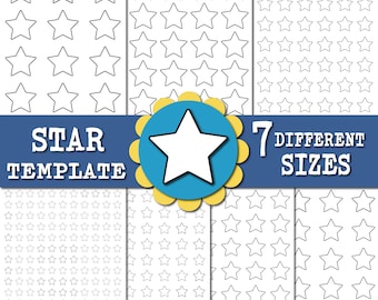 STAR Royal Icing Transfer Sheets, Star Cookies, Star Royal Icing transfer Template, Cookie Transfer Sheet, Star Template, Star Macarons