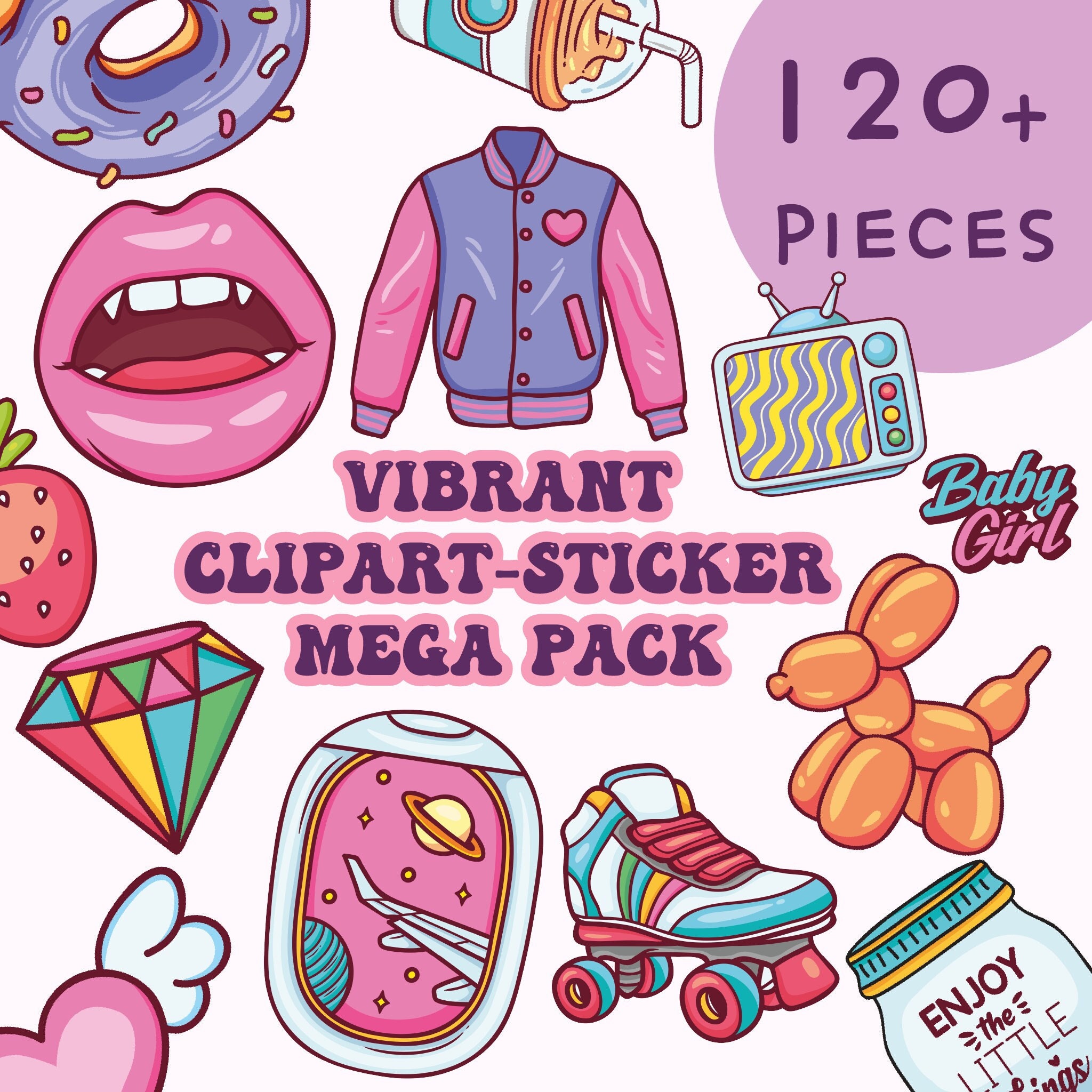 Girly Stuff Clipart Vector Pack, Girly Things, Girly Clipart, Makeup  Clipart, Pretty Things, Planner Girl, Girly Sticker, SVG, PNG File 