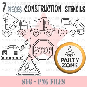 Pyo Construction Cookie Stencil File Bundle, Bouw Verjaardagsfeestje, Pyo Voertuig Stencil, Verjaardagskoekjes, Bouwkoekjes