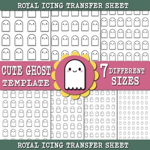 Halloween Ghost Royal Icing Transfer Sheet: Cookie Template (PDF)