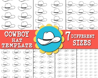 COWBOY Hat Royal Icing Transfer Sheets Bundle, Cowgirl Cookies, Royal Icing transfer Template, Cookie Transfer Sheet, Cowboy Hat Template