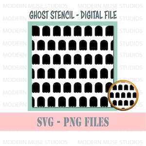 GHOST Stencil svg File, Tonschablone, Halloween-Cookie-Schablone, Art-Deco-Schablone, Clay Siebdruck, Halloween Schablonensvg