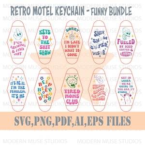 motel keychain svg, bundle, keychain Cut File For Cricut & Silhouette, Funny Quote Svg, Vintage Retro Keychain Svg, Svg For Keychain