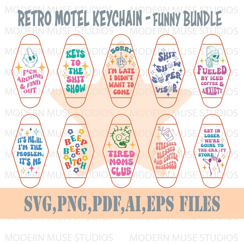 Motel Keychain Svg, Bundle, Keychain Cut File for Cricut & Silhouette ...