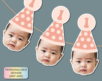 Custom Face Cutout Birthday Banner: Personalized Photo Party Decor