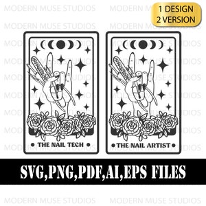 Nail Tech SVG, Nail Boss svg, Nail Künstler svg, Nail Hustler svg, Nails Techniker svg Png | Niedliche Lustige Nail Tech Life Tarot Karte Png SVG