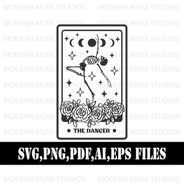 The Dancer Skeleton Tarot Card Svg, Dancer Png, Dancer Shirt Svg File For Cricut, Skeleton Svg Png, Dancer Skeleton  Silhouette Design