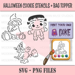 Pyo HALLOWEEN Cookie Stencil Bundle, Pyo Halloween Cookies, Pumpkin Zombie Vampire Pyo Stencil, Halloween Cookie Bag Topper, Cookie Bag Tag