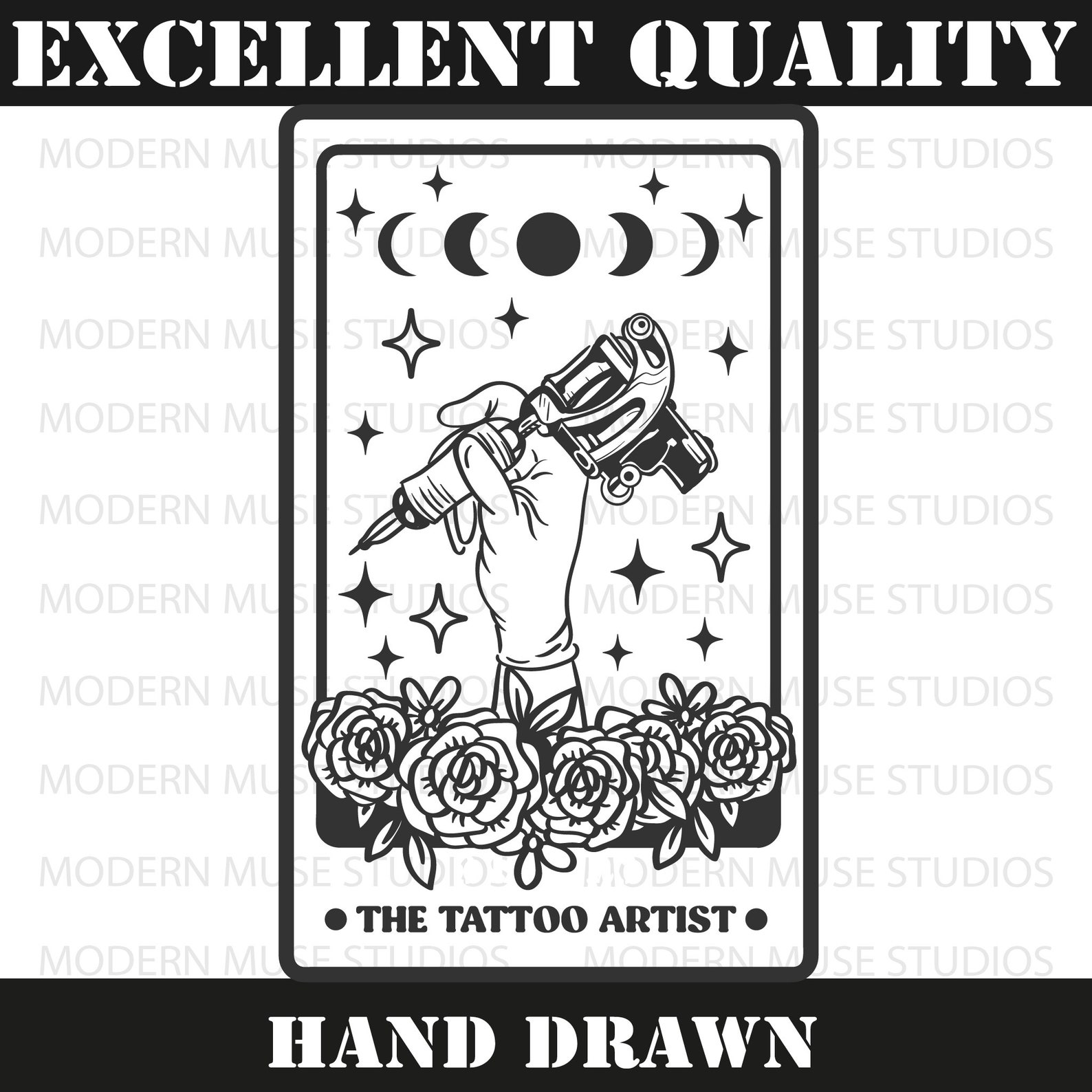 The Tattoo Artist Tarot Card Svg, Tattoo Artist Gift, Tattoo Artist