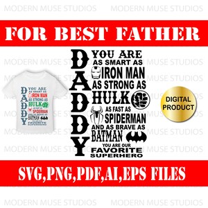Father's Day Superhero SVG, Fathers Day Design,Fathers Day Cut File, Dad Birthday Svg, Fathers Day Quote, Family SVG files for Cricut, Daddy
