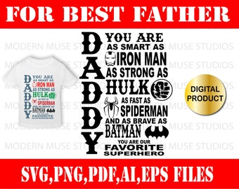 Father's Day Superhero SVG, Fathers Day Design,Fathers Day Cut File, Dad Birthday Svg, Fathers Day Quote, Family SVG files for Cricut, Daddy