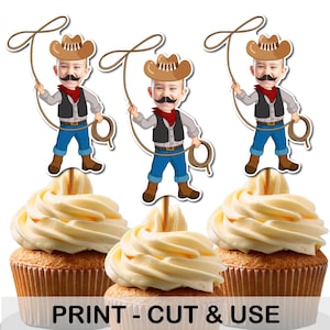 Custom Cowboy Cupcake Toppers,Face Cupcake Topper,  Cowboy party , Cowboy birthday, Photo cupcake topper, Face toppers