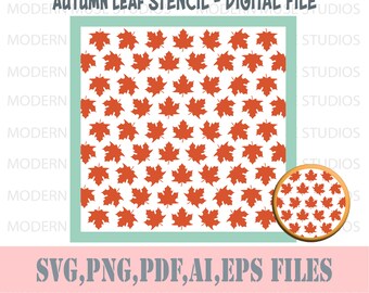 Autumn Leaf Stencil, Digital File, Pyo Fall Stencil, Leaf Stencil Svg, Halloween Stencil Svg