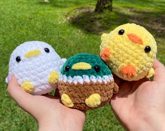 duck crochet plushie, mallard duck plushie, amigurumi duck crochet, cute duck crochet plushie, crochet stress ball, duck stress ball