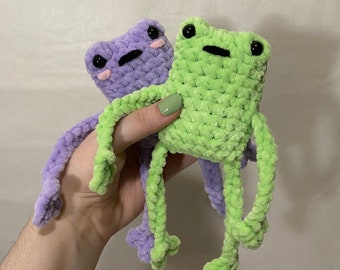 leggy froggy crochet plushie, frog crochet plushie, amigurumi leggy froggy, cute frog crochet plushie, crochet stress toy, leggy froggy toy