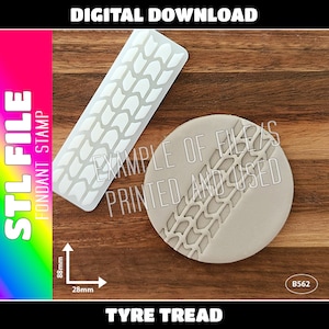 DIGITAL STL FILE - Tyre Tread Fondant Stamp