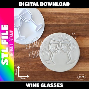 FICHIER STL NUMÉRIQUE - Tampon de fondant pour verres à vin