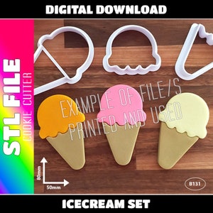 DIGITAL STL FILE - Icecream Set Cookie Cutters