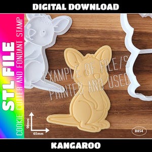 ARCHIVO STL DIGITAL - Cortador de galletas y sello de fondant con forma de canguro bebé
