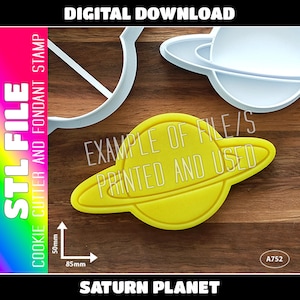 DIGITAL STL FILE - Saturn Planet Cookie Cutter and Fondant Stamp
