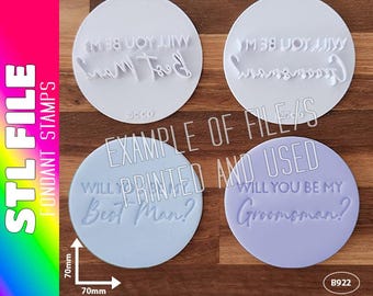Groomsman Proposal Fondant Stamp STL File (Digital Download)