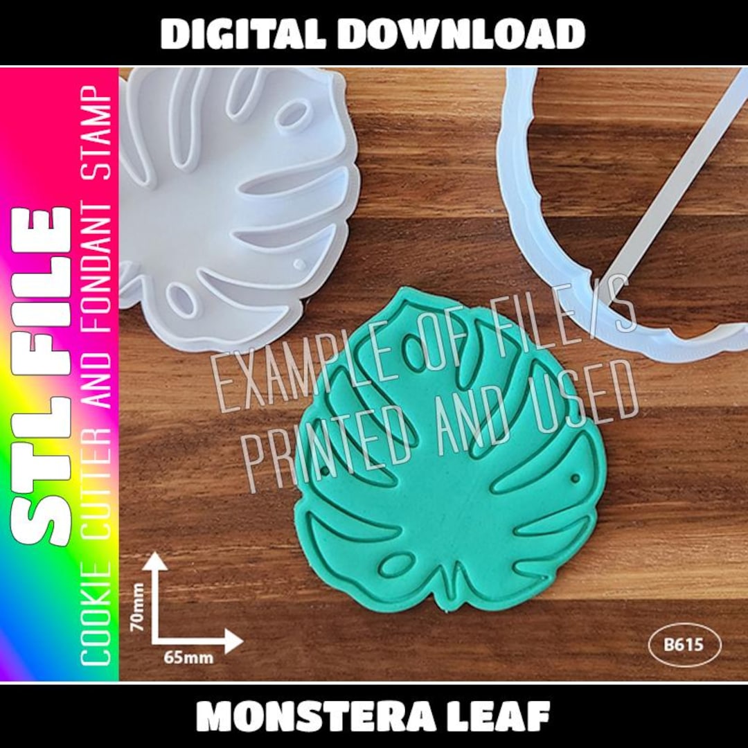 DIGITAL STL FILE - Monstera Leaf Cookie Cutter and Fondant Stamp - Etsy