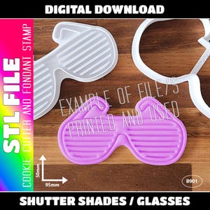 FICHIER STL NUMÉRIQUE - Stores / emporte-pièce verres de fête et tampon Fondant