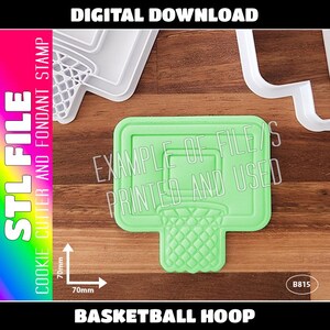 DIGITAL STL FILE - Basketball Hoop Cookie Cutter and Fondant Stamp
