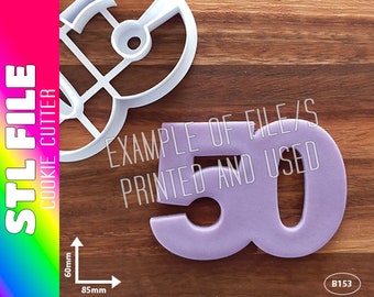 DIGITAL STL FILE - Number 50 Cookie Cutter
