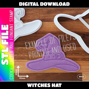 DIGITAL STL FILE - Witches Hat Cookie Cutter and Fondant Stamp