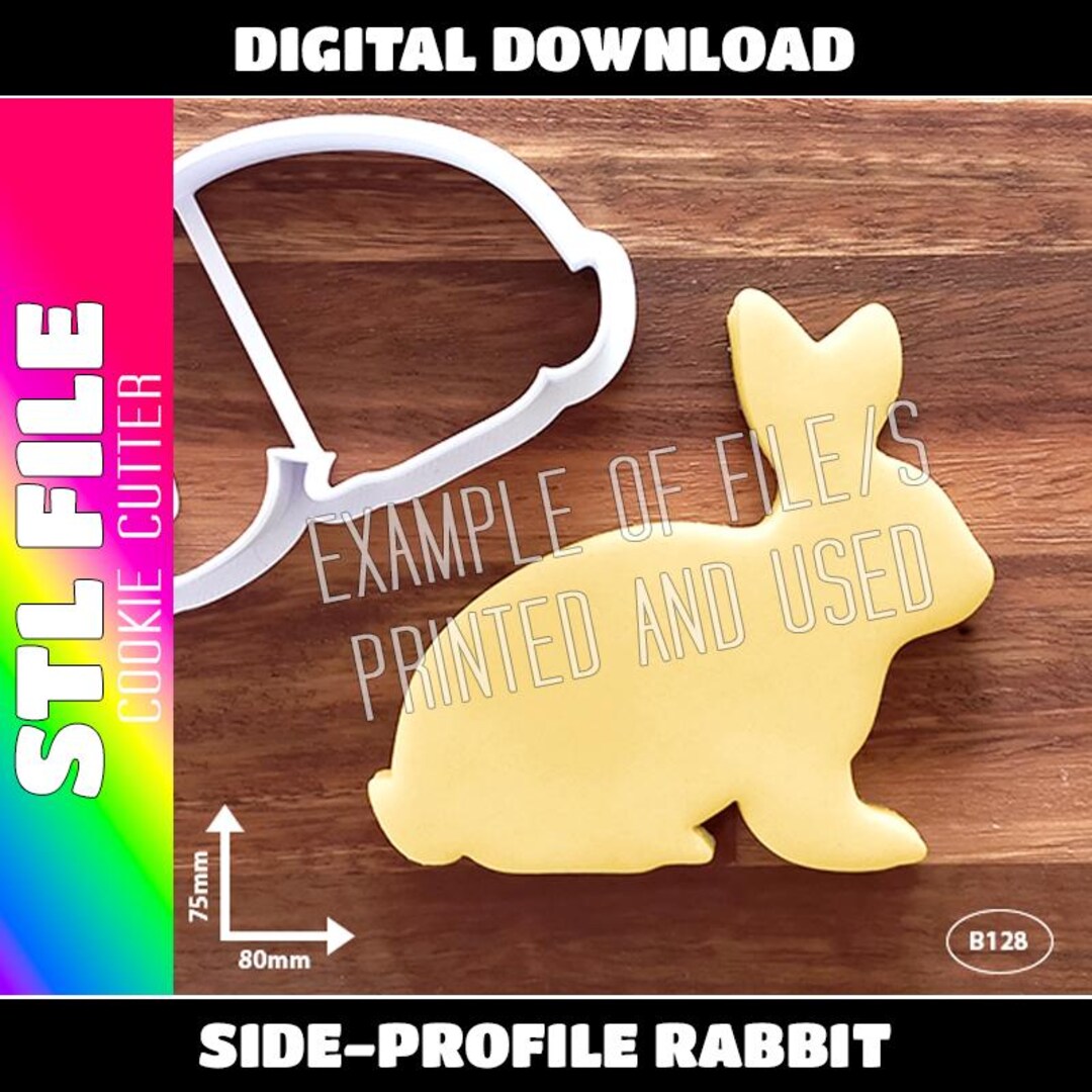 DIGITAL STL FILE Side-profile Rabbit Cookie Cutter - Etsy