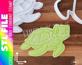 DIGITAL STL FILE - Sea Turtle Cookie Cutter and Fondant Stamp