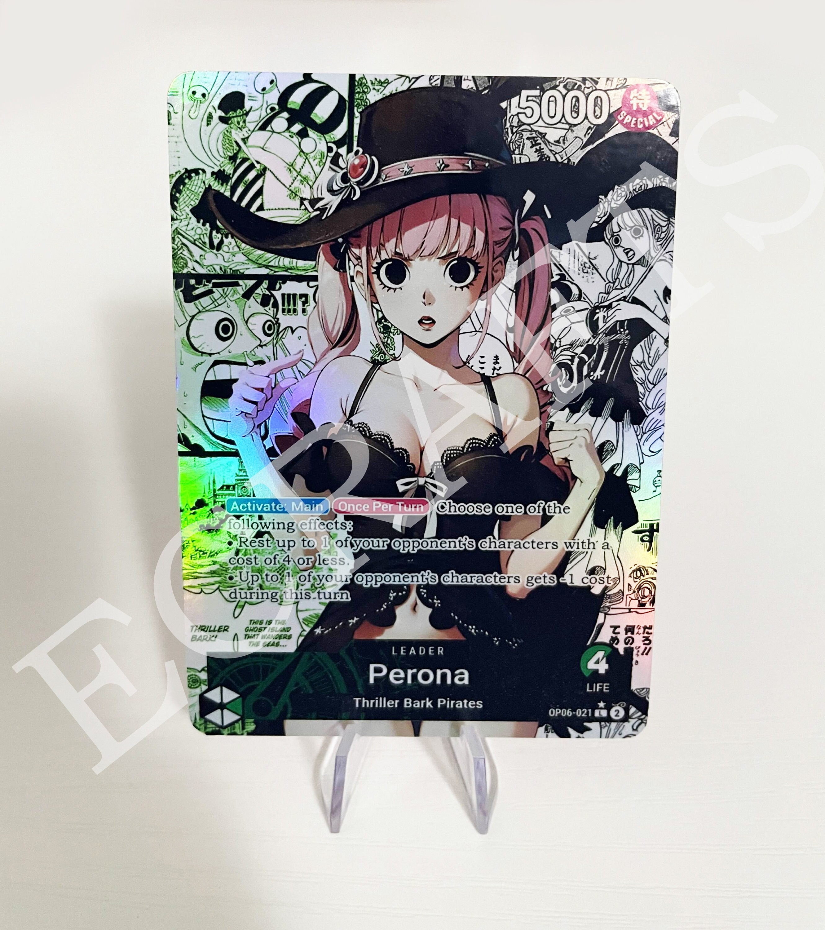 【PORTERNA】Para graphic long one piece Perona Custom Leader Manga - Green Black OP06 - Holographic