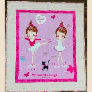 Baby Girls Ballerina Blanket, Personalized Baby Girls Gift, Toddler Pink Ballerina or Dancer Lovie, Lovey or Blanket