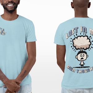 Verloren in mijn eigen gedachten T-shirt, trendy T-shirt, vintage grafische T-shirt, unieke cartoon T-shirt, streetwear T-shirt, Unisex T-shirt